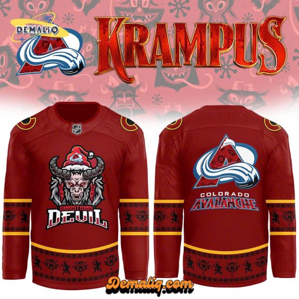 Colorado Avalanche x 2024 NHL Christmas Devil Krampus Holiday Premium Limited Jersey – Holiday Special Edition