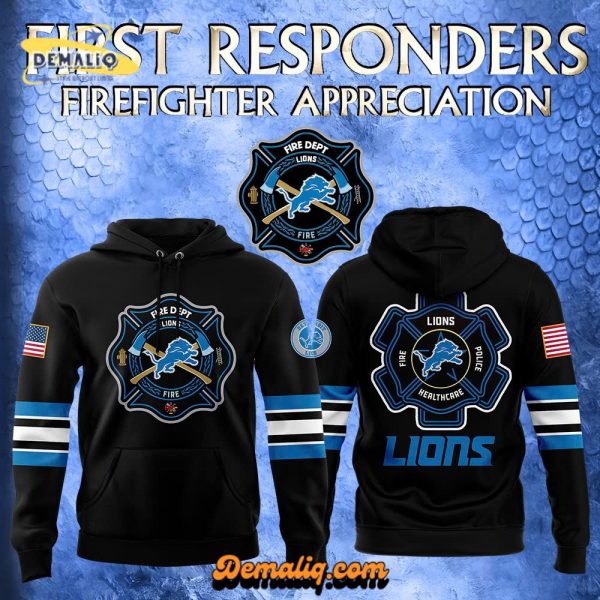 Detroit Lions 2024 Firefighter Appreciation Night Premium Hoodie