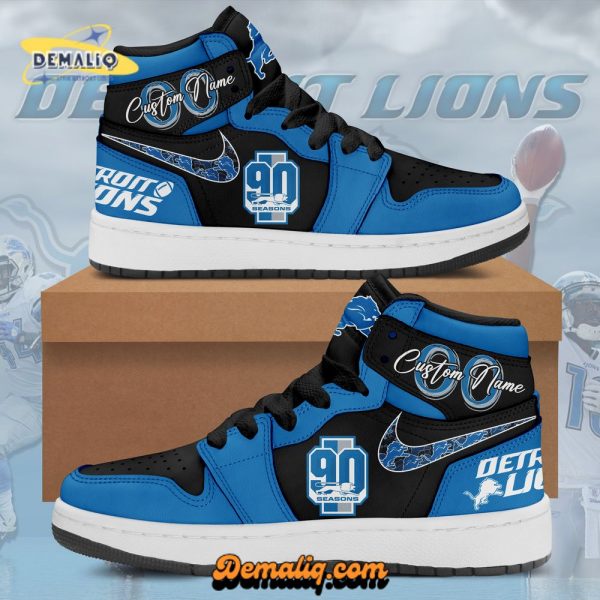 Black Detroit Lions 2025 NFL Crucial Catch AJ1 Air Jordan 1