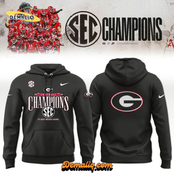 Georgia Bulldogs 2024 SEC Football Champions Nike Hoodie – Black