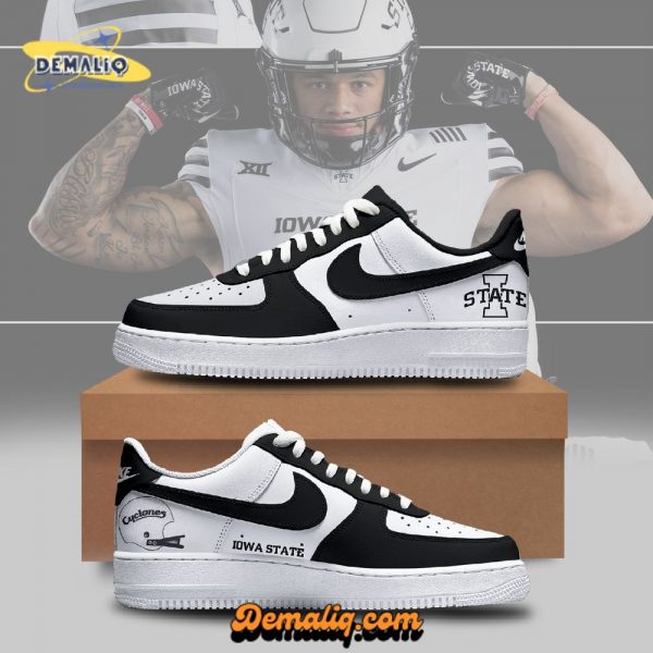 Special Iowa State Football AF1 Sneakers – Black & White, Trendy Sports Shoes