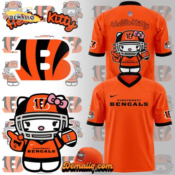 Limited Edition Cincinnati Bengals x Hello Kitty Football Jersey – Playful NFL Apparel