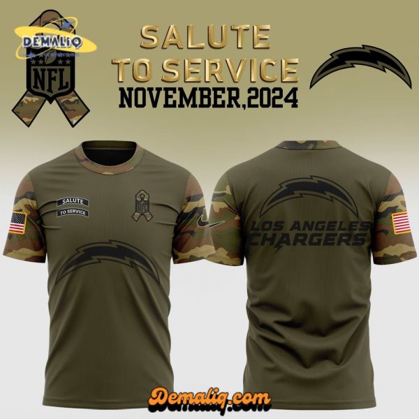 Los Angeles Chargers 2024 Nike Camo Salute to Service Shirt – Men’s Edition