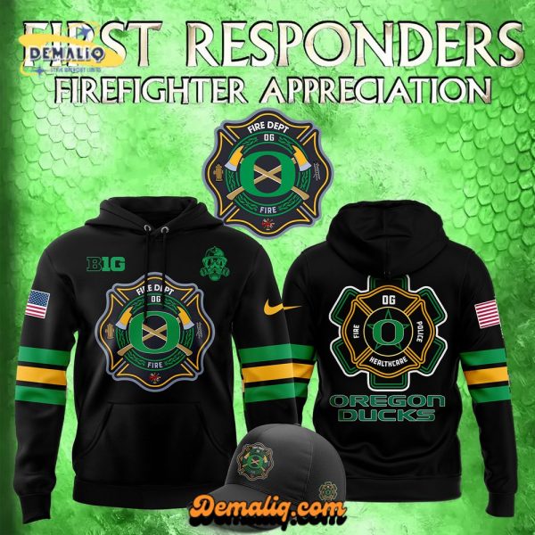 Men’s Nike Oregon Ducks x 2024 Firefighter Appreciation Night Premium Limited Pullover Hoodie