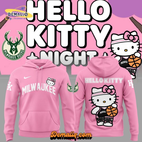 Milwaukee Bucks x Hello Kitty 2024 Limited Edition Pink Hoodie