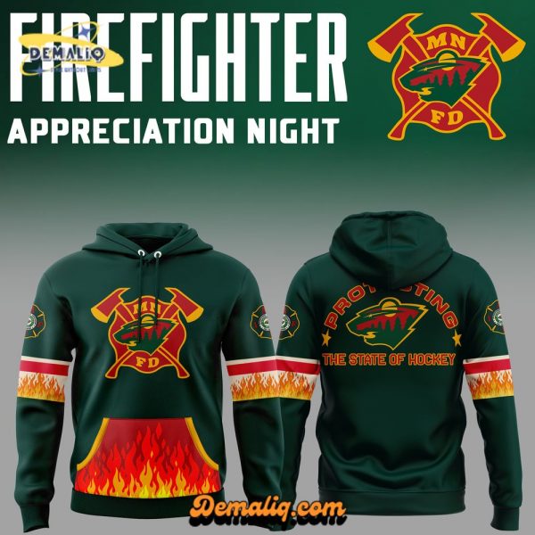 Minnesota Wild 2024 Firefighter Appreciation Night Limited Edition Pullover Hoodie