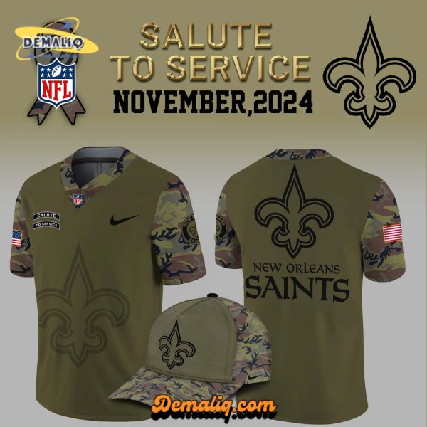 New Orleans Saints Nike Camo 2024 Salute to Service Jersey