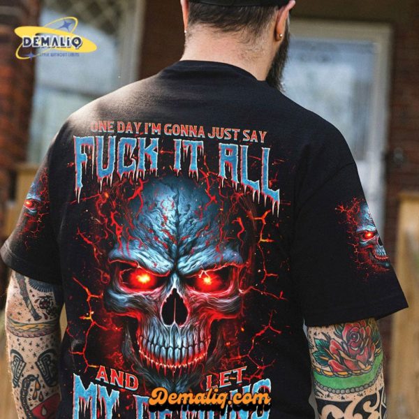 ONE DAY I’M GONNA JUST SAY DEMON SKULL ALL OVER PRINT FY485 T SHIRT