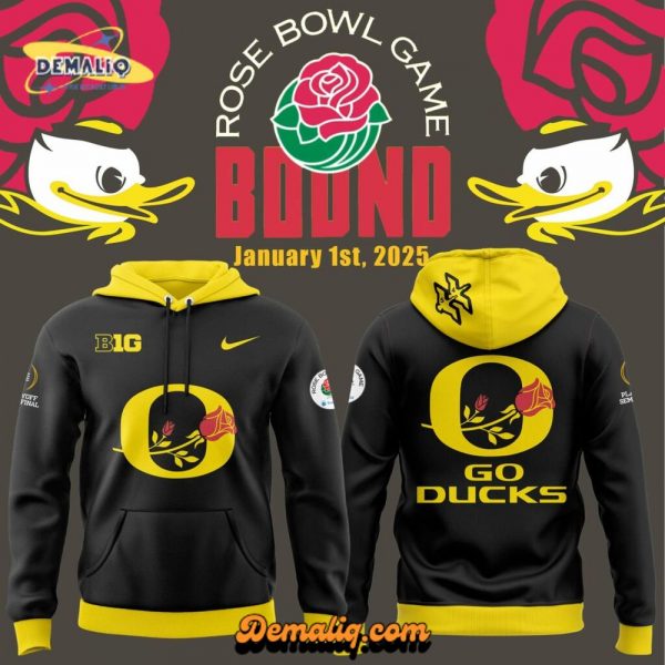 Oregon Ducks 2024 Rose Bowl Game Limited Edition Pullover Hoodie (Version 2)