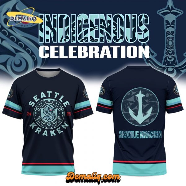 Seattle Kraken 2024 Indigenous Peoples Night 3D T-shirt