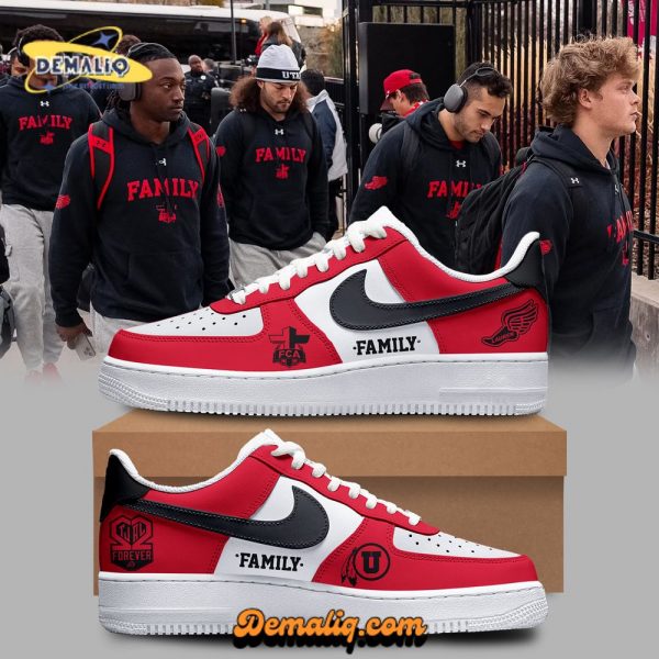 Utah Football Family Forever AF1 Unisex Sneakers – Black Design