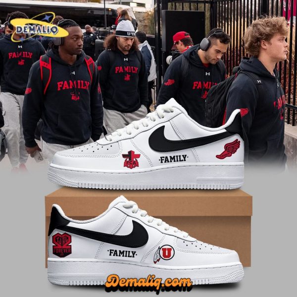 Utah Football Family Forever AF1 White Sneakers – Unisex, Sports Fashion