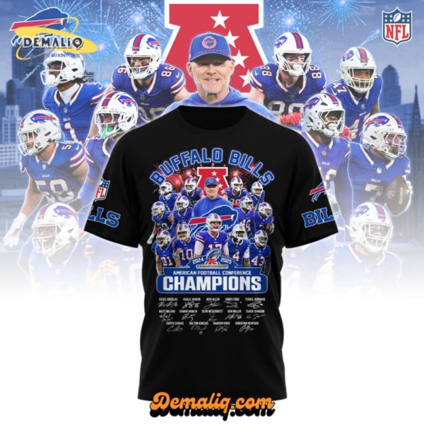 Buffalo Bills x AFC Champions Black T-Shirt