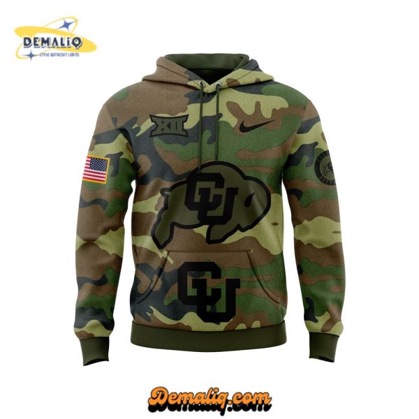 Colorado Buffaloes Football Camo Salute to Service Club Fleece Pullover Hoodie