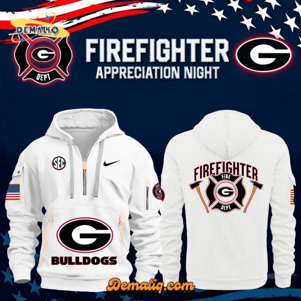 Georgia Bulldogs Firefighter Appreciation Night Premium Limited Quarter Zip Hoodie