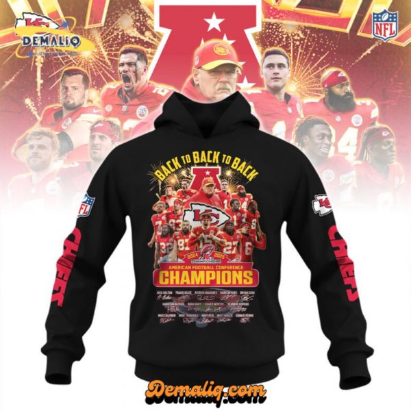 Kansas City Chiefs x AFC Champions 2025 White Hoodie