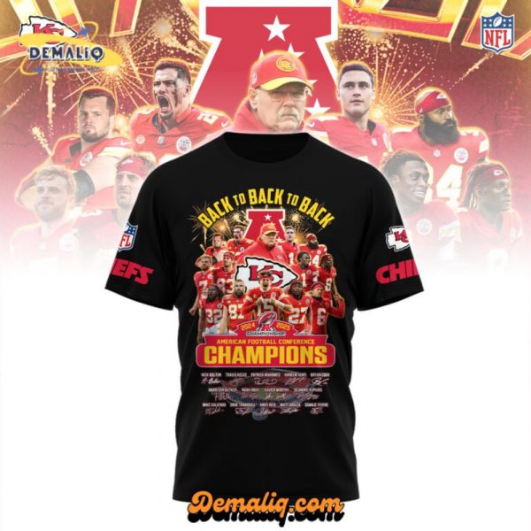 Kansas City Chiefs x AFC Champions 2025 Black Hoodie