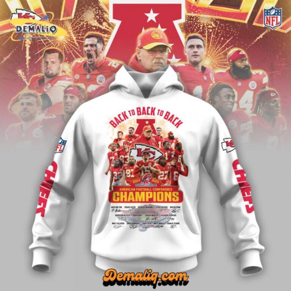 Kansas City Chiefs x AFC Champions 2025 Black Hoodie