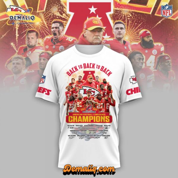 Kansas City Chiefs x AFC Champions 2025 Red T-Shirt