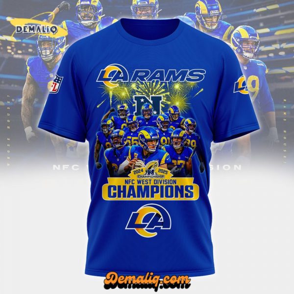 LARAMS NFC WEST DIVISION CHAMPIONS HBOPKD0274RAM TS Blue Tshirt