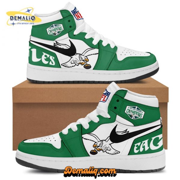 Limited Edition Philadelphia Eagles NFC EAST CHAMPIONS Kelly Green Sneakers 2025