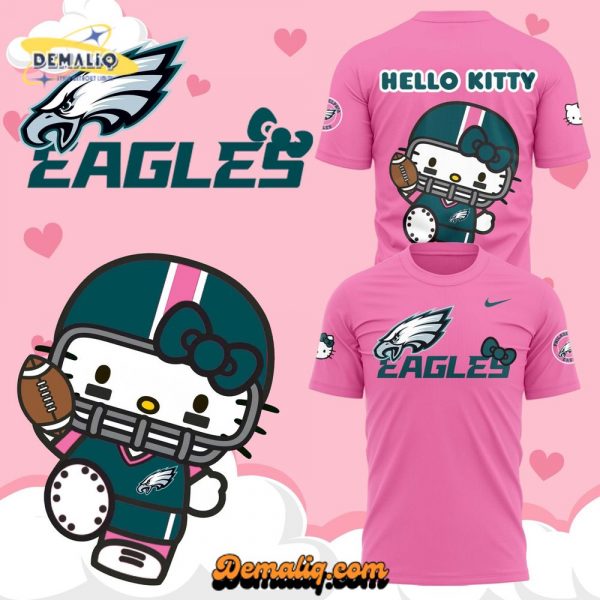 Limited Edition Philadelphia Eagles x Hello Kitty Night Tshirt V2