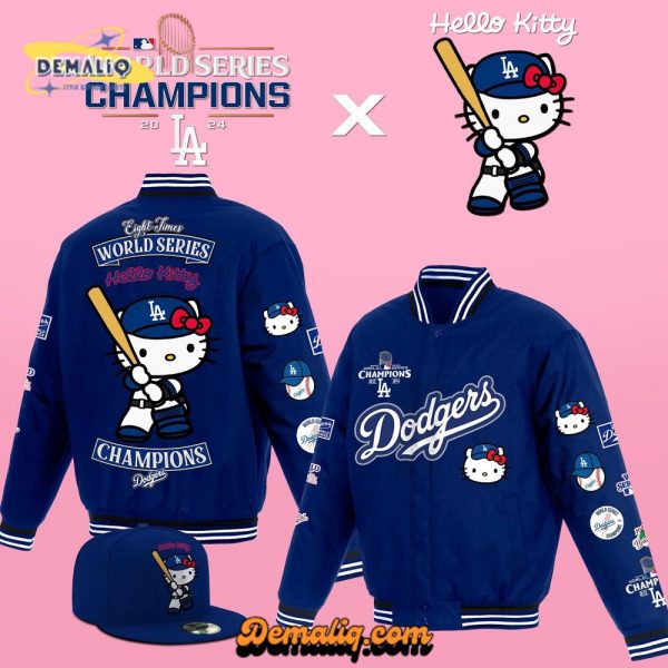 Los Angeles Dodgers 2025 World Series Champions Baseball Blue jacket Hello Ketty