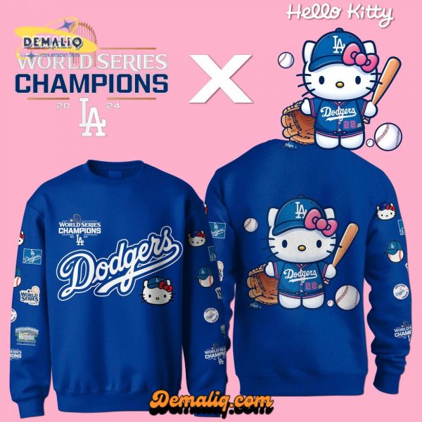 Los Angeles Dodgers Hello Kitty Limited Edition Light Blue Sweatshirt 2025