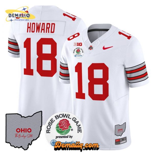 Men’s Ohio State Buckeyes ‘Heritage Stripe’ Rose Bowl Vapor Limited Jersey