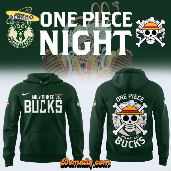 Milwaukee Bucks X One Piece Hoodie – Anime Basketball Apparel