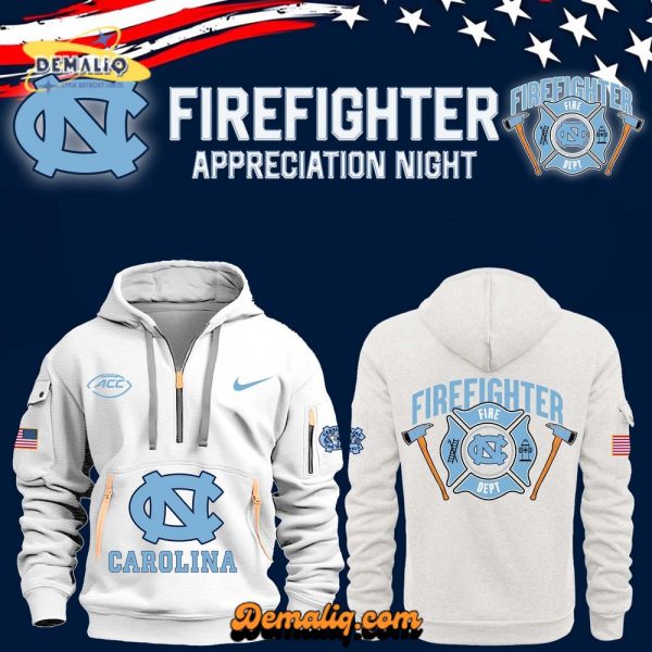 North Carolina Tar Heels Firefighter Appreciation Night Premium Quarter Zip Hoodie