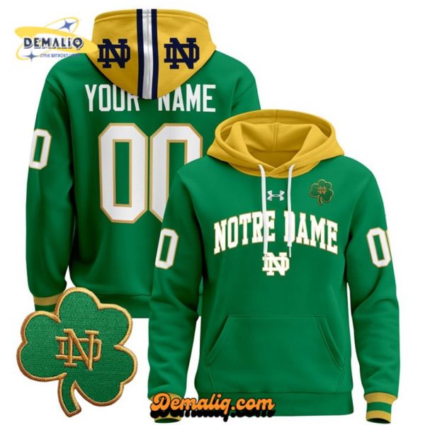 Notre Dame Fighting Irish 2025 Custom Pullover Hoodie V2 Green – All Stitched