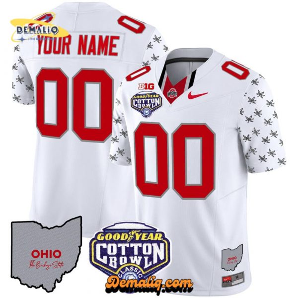 Ohio State Buckeyes Cotton Bowl Patch Vapor Limited Custom Jersey – All Stitched