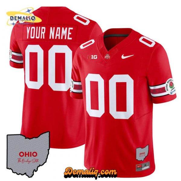 Ohio State Buckeyes Rose Bowl Vapor Limited Custom Jersey V3 – Stitched