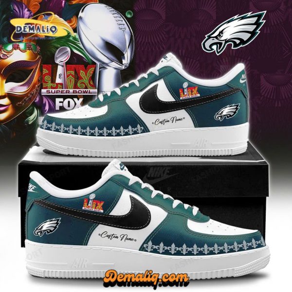 Philadelphia Eagles Limited Edition Shoes Super Bowl LIX Mardi Gras 2025 Air Force V1