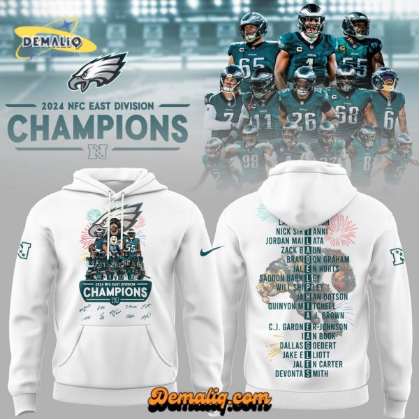 Philadelphia Eagles NFL Nike Limited 2025 NFC EAST Division Champions White Hoodie