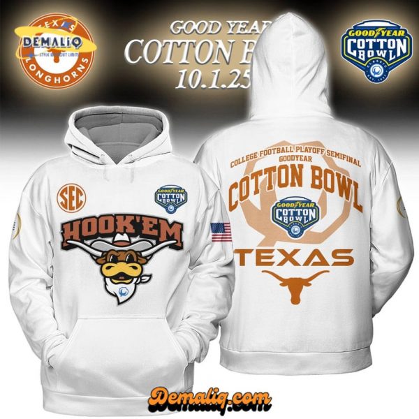 TEXAS HOOK ‘EM HORNS TEX PREMIUM HOODIE GOOD YEAR COTTON BOWL HCT APT TELO