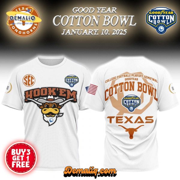 TEXAS HOOK ‘EM HORNS TEX PREMIUM SHIRTS GOOD YEAR COTTON BOWL HCT APT TELO