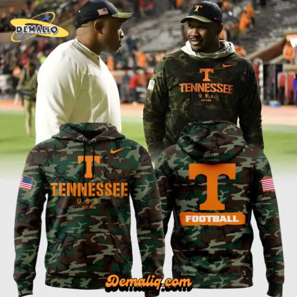 Tennessee Football Nike Camo 2025 Salute to Service Club Fleece Pullover Hoodie