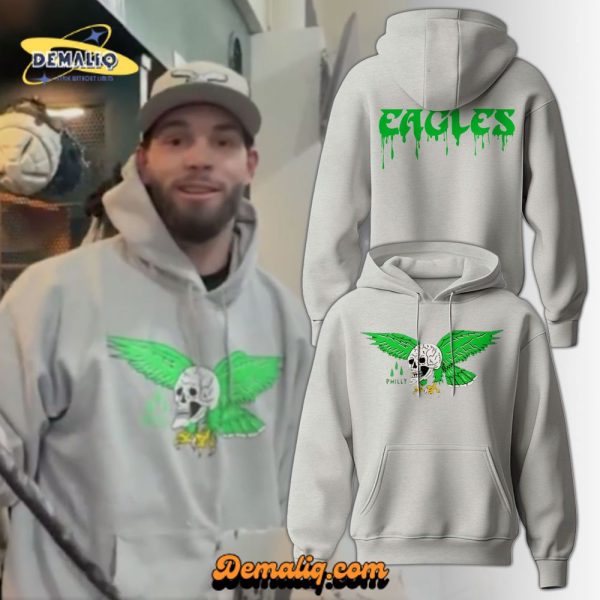 Philadelphia Eagles Philly Skull Gray Hoodie 2025